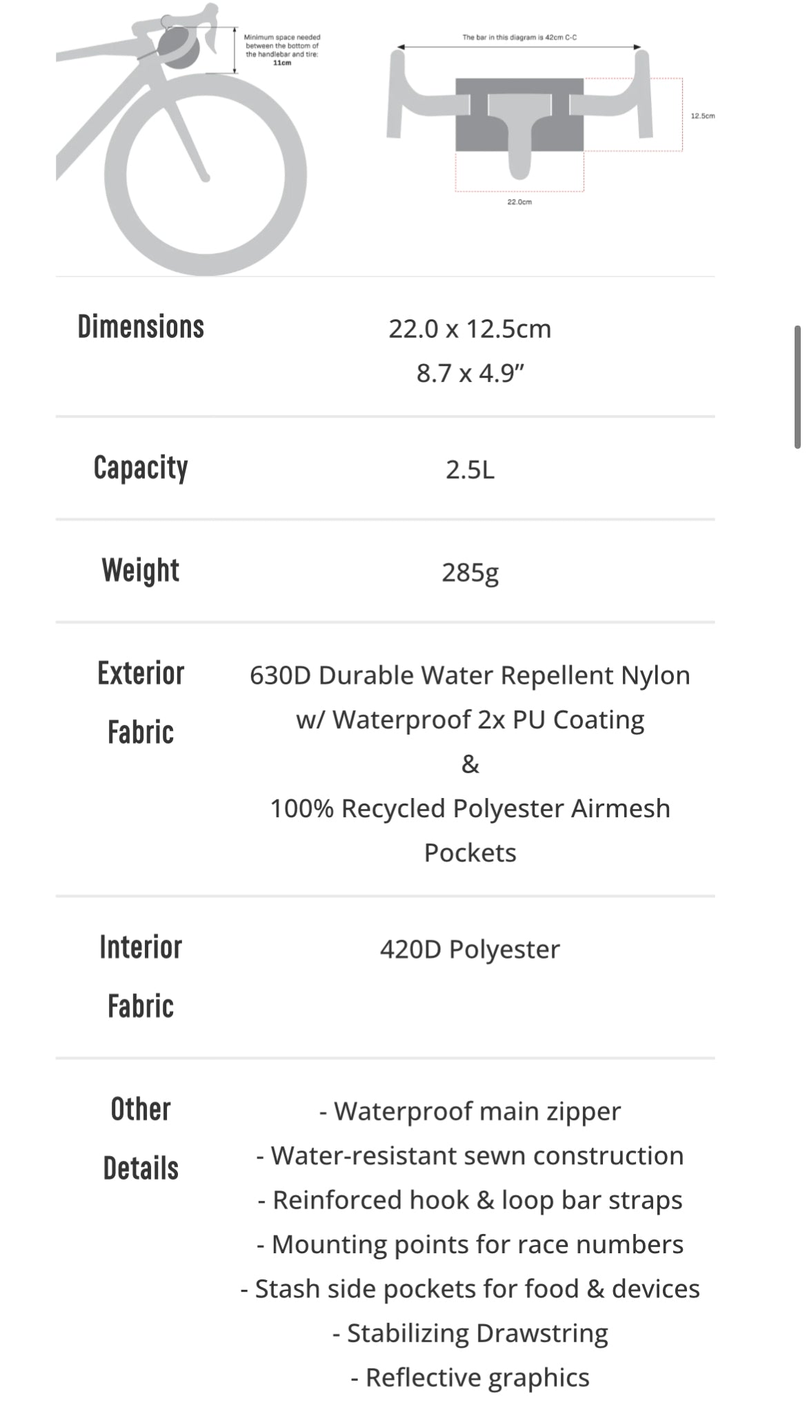 Post Carry Handle Bar Bag