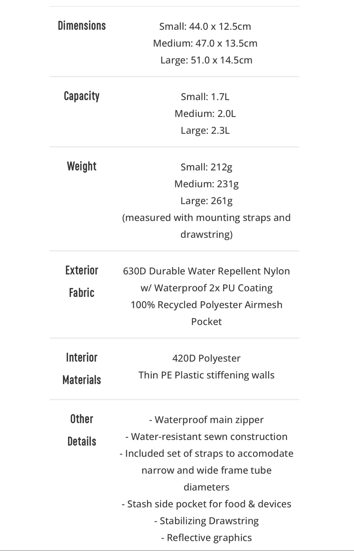 Post Carry Frame Pack