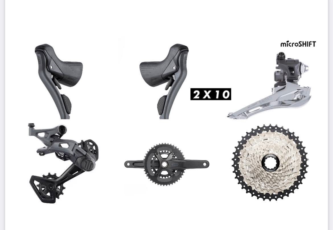 Microshift Sword Black 2x Rear Derailleur (Black) (9/10 Speed) (Long Cage